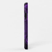 Coques Case-Mate iPhone Marbre violet et noir poli (Dos/Droite)