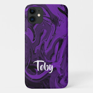 Case-Mate iPhone Case Marbre violet et noir poli