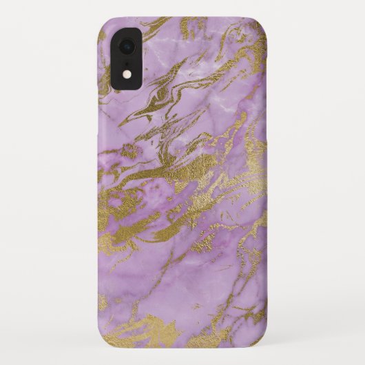 Coques Case-Mate iPhone Marbre violet et or Élégant impression moderne (Dos)