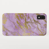 Coques Case-Mate iPhone Marbre violet et or Élégant impression moderne (Dos (Horizontal))