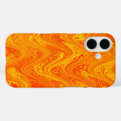 Coques Case-Mate iPhone Marbrure Orange Jaune Rouge Motif (Verso (horizontal))