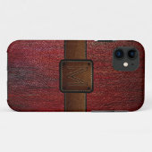 Coques Case-Mate iPhone Marche marron foncé en cuir rouge (Dos (Horizontal))