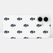 Coques Case-Mate iPhone Marching Band Cat Drummer Navy Blue Gold Pattern (Verso (horizontal))