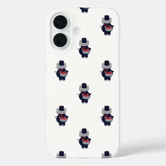 Coques Case-Mate iPhone Marching Band Drummer Cat Navy Blue Red Pattern (Verso)