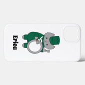 Coques Case-Mate iPhone Marching Band Drummer Chat Vert Blanc Personnalise (Verso (horizontal))