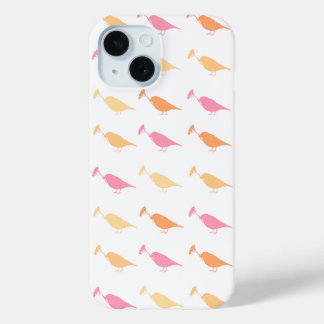 Coque Pour iPhone 15 Marching Daisy Bird Design Orange Rose