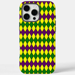 Coques iPhone 16 Pro Max Mardi Gras Arlequin Motif Diamant