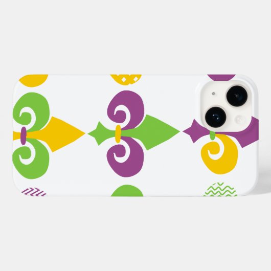 Coques Case-Mate iPhone Mardi Gras Fleur de Lis (Verso (horizontal))