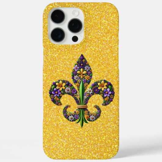 Coques Case-Mate iPhone Mardi Gras floral fleur de lis (Verso)