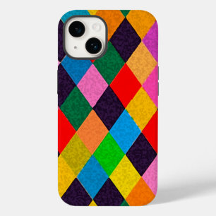 Coque Pour iPhone 14 MARDI GRAS HARLEQUIN MOTIF coloré Rhombi