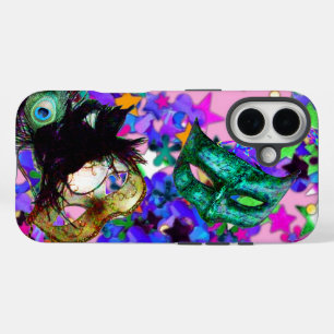 Coques iPhone 16 MARDI GRAS MASQUERADE BALL MASK confetti