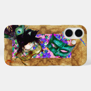 Coques iPhone 16 MARDI GRAS MASQUERADE confetti parchemin