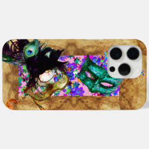 Coque iPhone 15 Pro Max MARDI GRAS MASQUERADE confetti parchemin