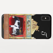 Coques Case-Mate iPhone MARDI GRAS MASQUERADE THÉÂTRE CAT Monogramme (Dos (Horizontal))
