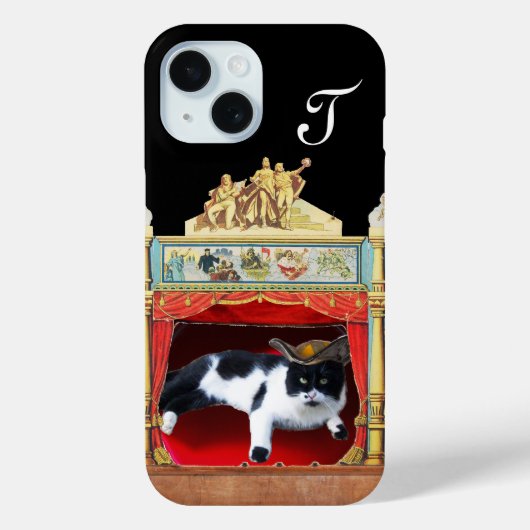Coques Case-Mate iPhone MARDI GRAS MASQUERADE THÉÂTRE CAT Monogramme (Verso)