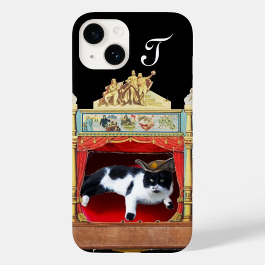 Coques Case-Mate iPhone MARDI GRAS MASQUERADE THÉÂTRE CAT Monogramme (Verso)