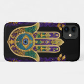 Coques Case-Mate iPhone Mardi Gras Or Violet Vert Hamsas Art (Dos (Horizontal))