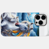 Coques Case-Mate iPhone Mare et poulain blanc sous la lune (Verso (horizontal))