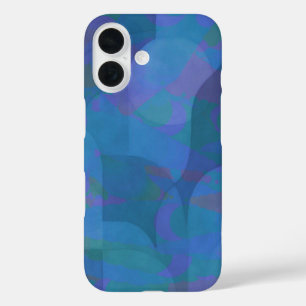 Coques iPhone 16 Marées d'azur - Géométrie Abstraite océanique