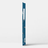 Coques Case-Mate iPhone marguerite blanche sur brique bleue (Verso / Gauche)