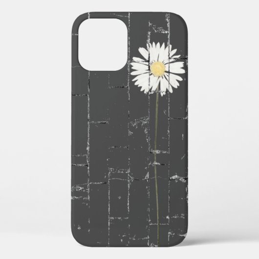 Coques Case-Mate iPhone marguerite blanche sur brique grise (Verso)