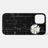 Coques Case-Mate iPhone marguerite blanche sur brique noire (Verso (horizontal))