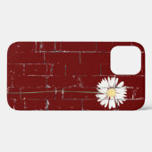 Coques Case-Mate iPhone marguerite blanche sur brique rouge (Verso (horizontal))