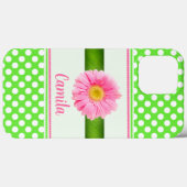 Coques Case-Mate iPhone Marguerite Gerber Rose À Pois (Verso (horizontal))