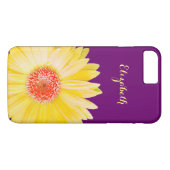 Coques Case-Mate iPhone Marguerite jaune de Gerber sur le pourpre foncé (Dos (Horizontal))