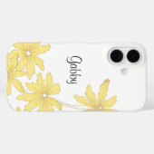 Coques Case-Mate iPhone Marguerite jaune sur blanc (Verso (horizontal))