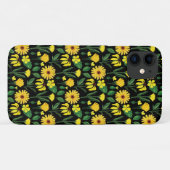 Coques Case-Mate iPhone marguerite jaune sur noir (Dos (Horizontal))