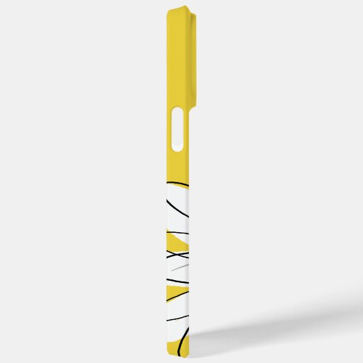 Coques Case-Mate iPhone Marguerite lunaire jaune et blanc avec texte perso (Verso / Droite)
