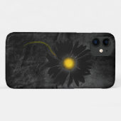 Coques Case-Mate iPhone marguerite noire éclatante sur cuir (Dos (Horizontal))