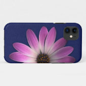 Coques Case-Mate iPhone Marguerite rose Magenta sur cuir bleu royal Imprim (Dos (Horizontal))