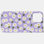 Coques Case-Mate iPhone Marguerites blanches sur lavande (Verso (horizontal))