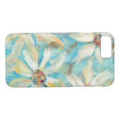 Coques Case-Mate iPhone Marguerites blanches sur le bleu (Dos (Horizontal))