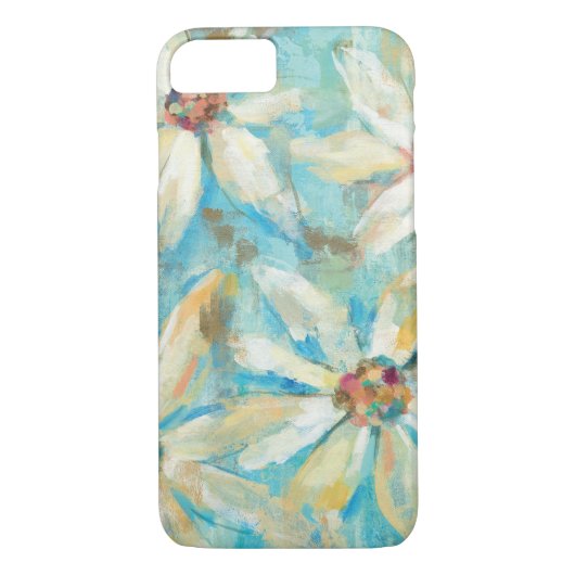 Coques Case-Mate iPhone Marguerites blanches sur le bleu (Dos)