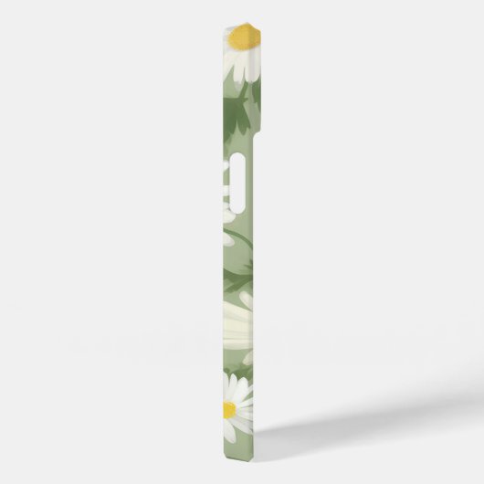 Coques Case-Mate iPhone Marguerites blanches sur Sage Green (Verso / Droite)