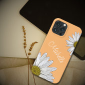 Coques Case-Mate iPhone Marguerites blanches Whimsical Boho Orange