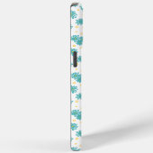 Coques Case-Mate iPhone Marguerites et Points - Turquoise et Jaune (Verso / Droite)