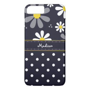 Coque Case-Mate Pour iPhone Marguerites Girly et pois de mod avec le nom