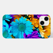 Coques Case-Mate iPhone Marguerites Or Pourpre Et Turquoise (Verso (horizontal))