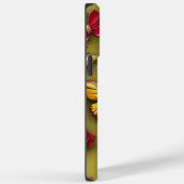 Coques Case-Mate iPhone Marguerites Rouges Papillons Dorés Nom Personnalis (Verso / Droite)