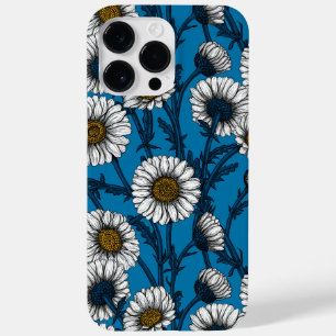 Coque Pour Pour iPhone 14 Pro Max Marguerites sur bleu