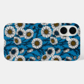 Coques Case-Mate iPhone Marguerites sur fond bleu (Verso (horizontal))