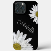 Coques Case-Mate iPhone Marguerites tendance Personnalisées Noir Blanc (Verso)