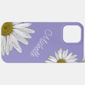 Coques Case-Mate iPhone Marguerites Whimsical Trendy Purple Cute Botanique (Verso (horizontal))