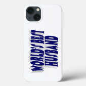 Coques Case-Mate iPhone Mari avec texte bleu foncé (Verso)