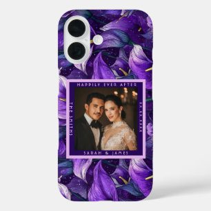 Coques iPhone 16 Mariage Bohème Fantastique aux Lys Callas Violets