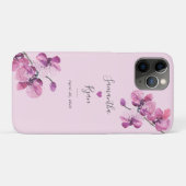 Coques Case-Mate iPhone Mariage de l'orchidée en aquarelle de prune Keepsa (Dos (Horizontal))